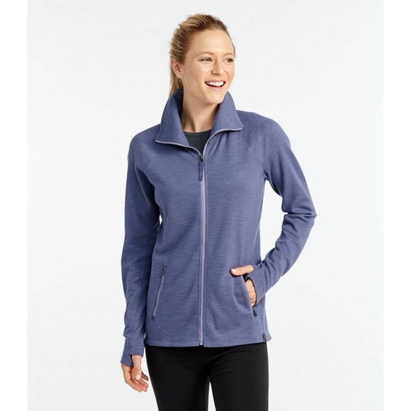 LL Bean Womens Jacket Medium Maroon Red Full Zip Long Sleeve Knit - Picture 3 of 9